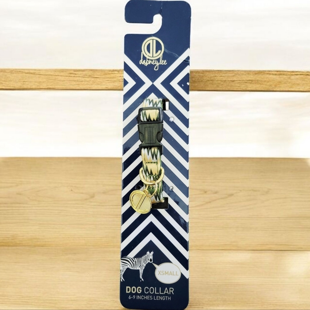 New! Dog Collar by Dabney Lee - Green and Gold XS